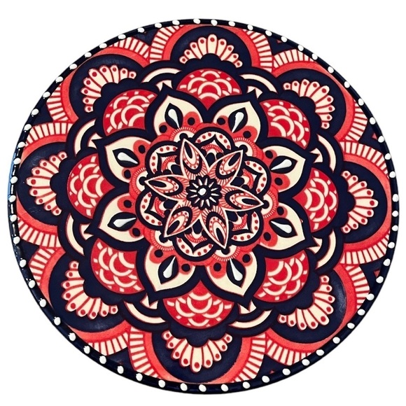 Rio Salado Other - Del Rio Salado Trivet Hot Plate 9” Hand Painted Floral Mandela Pink/Blue…